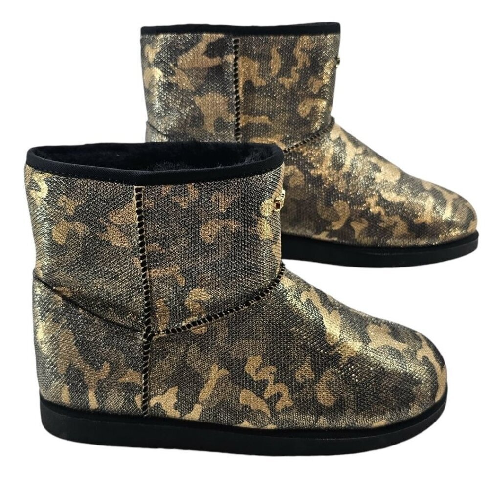 Juicy‎ Couture Womens 7 Faux Fur Metallic Camo Boots